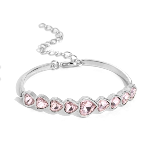 Jewelry - Light Pink Heart Gemstone Bracelet